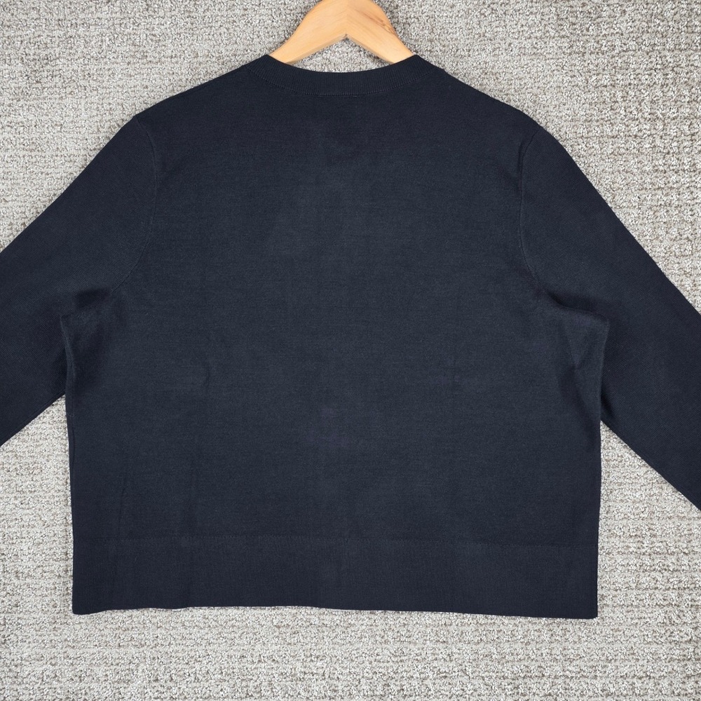 Chanel Uniform Black Wool Cotton Knit Cardigan Sweater Women's Size XXL NEW READ - Picture 10 of 12